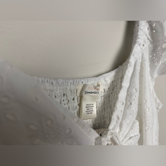 White Top Cotton Summer Beach Tropical Party NWT - Picture 5 of 8